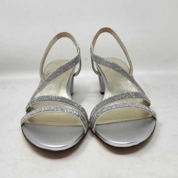 New women's 8.5W Naturalizer Vanessa2 silver strappy sandals heels 8.5 Wide - Picture 5 of 10